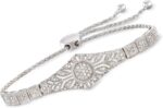Ross simons 0.50 ct. t.w. diamond floral openwork bolo bracelet in sterling silver.jpg