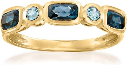 Ross simons 0.90 ct. t.w. london and sky blue topaz ring in 14kt yellow gold. size 6.jpg