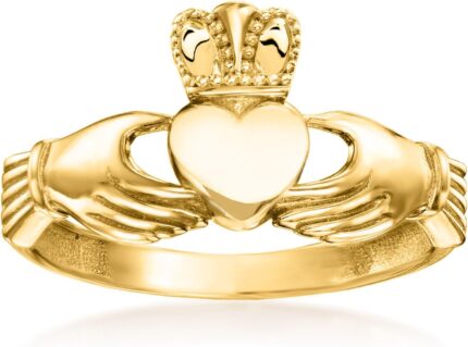 Ross simons 14kt yellow gold claddagh ring.jpg