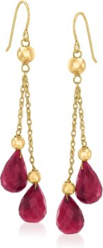 Ross simons 15.00 ct. t.w. ruby and bead double drop earrings in 14kt yellow gold.jpg
