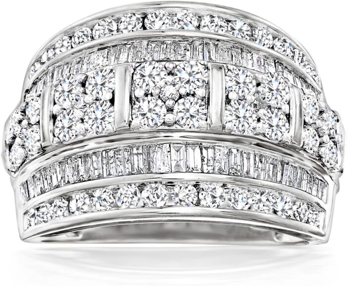 Ross simons 2.00 ct. t.w. baguette and round diamond multi row ring in sterling silver.jpg