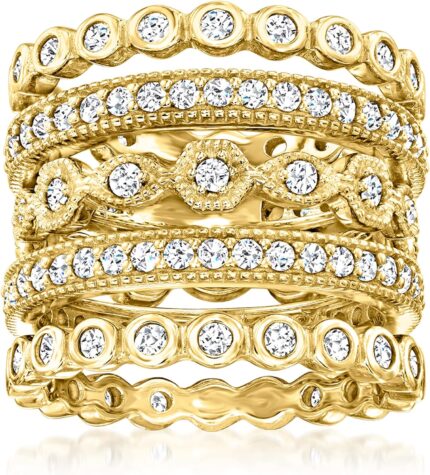 Ross simons 2.50 ct. t.w. cz jewelry set 5 eternity bands in 18kt gold over sterling.jpg