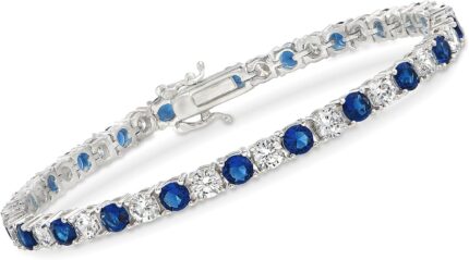 Ross simons 4.35 ct. t.w. simulated gemstone and 4.35 ct. t.w. cz tennis bracelet in sterling silver.jpg