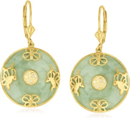 Ross simons good fortune butterfly drop earrings in 18kt gold over sterling.jpg