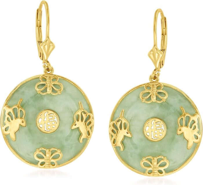 Ross simons good fortune butterfly drop earrings in 18kt gold over sterling.jpg