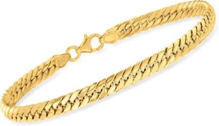 Ross simons italian 14kt gold cuban link bracelet.jpg