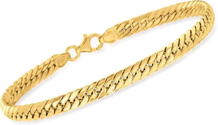 Ross simons italian 14kt gold cuban link bracelet.jpg