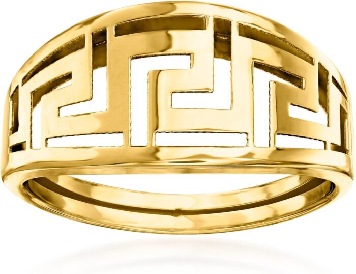 Ross simons italian 14kt yellow gold greek key ring. size 8.jpg