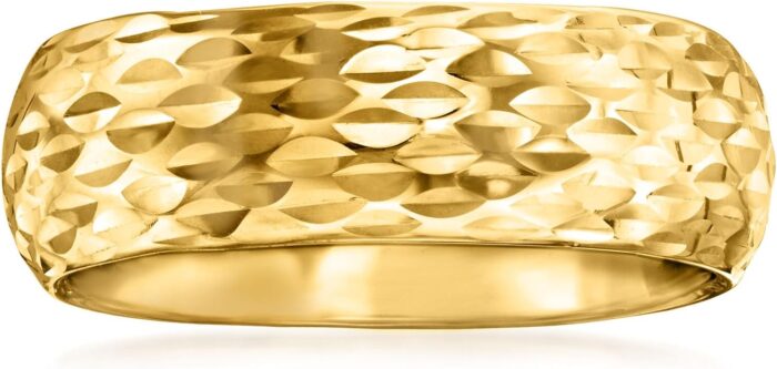 Ross simons italian 14kt yellow gold sparkle pattern ring. size 8.jpg