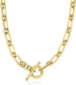 Ross simons italian 18kt gold over sterling paper clip link necklace. 18 inches.jpg