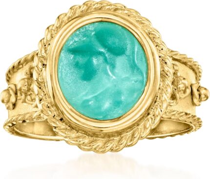 Ross simons italian tagliamonte athena teal venetian glass ring in 18kt gold over sterling.jpg