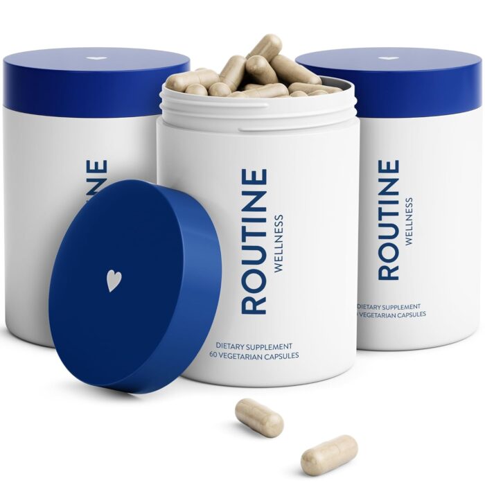 Routine wellness hair growth supplement clinically proven for thicker fuller hair reduces wrinkles fine lines gluten free ideal for women men with thinning hair 3 bottles 90 day supply.jpg