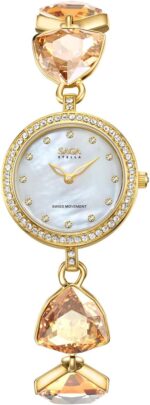 Saga change series womens luxury watch 22.5mm mop dial swiss quartz movement 316l stainless steel 30m water resistant adjustable crystal braceletperfect for special occasions.jpg