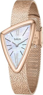 Saga sailboat womens luxury quartz watch with swiss movement roman numeral dial danube crystal stainless steel triangular case 3atm water resistant elegant gift for small wrists.jpg