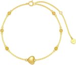 Sisgem solid 14k gold heart bracelet for women real gold beaded station bracelet anniversary birthday jewelry gifts for her momwife mothers day 6.511 inch.jpg