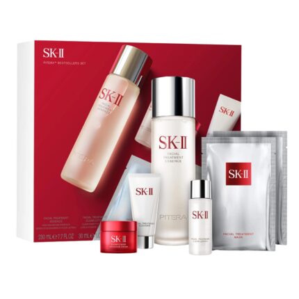 Sk ii best sellers skincare gift set anti aging skincare set includes full size facial essence travel size cleanser toner face cream 2 sheet masks 6 count.jpg
