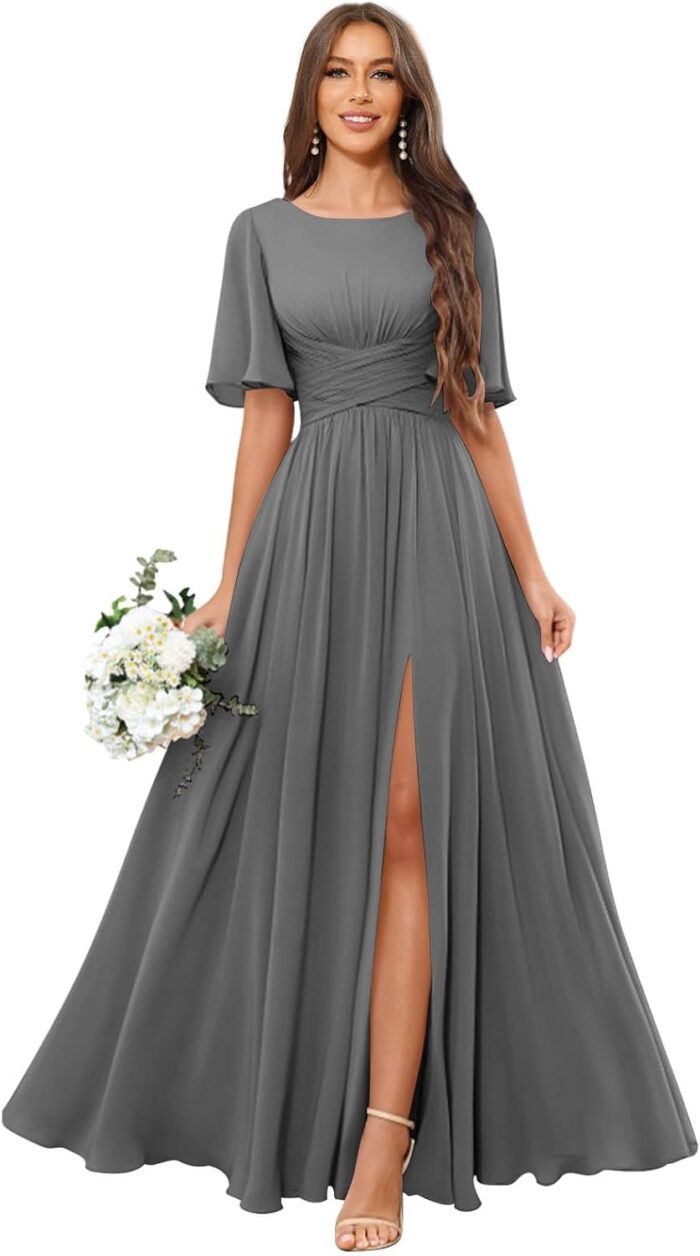 Solodish modest bridesmaid dresses with sleeves a line chiffon formal evening gown.jpg