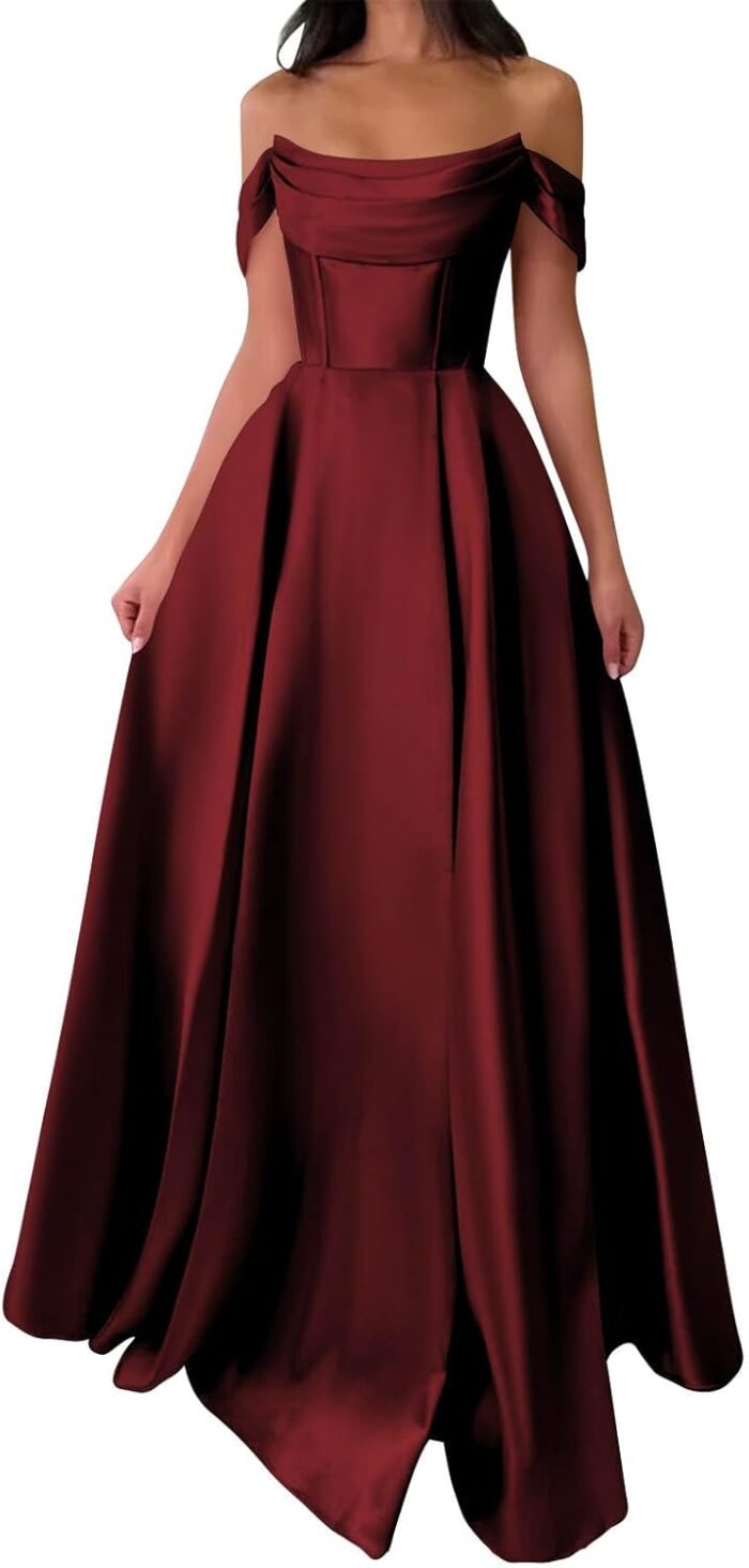 Solodish satin prom dresses for women off the shoulder cowl neck formal evening party gown.jpg
