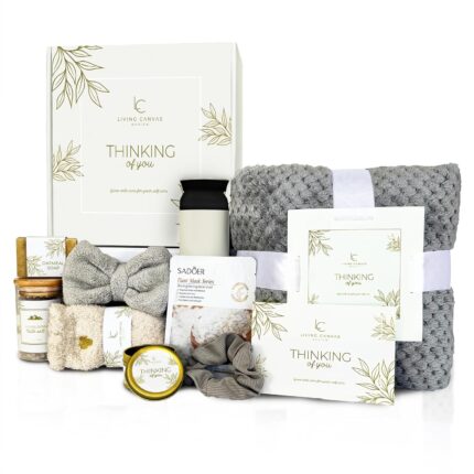 Self care gifts for women 11 piece womens get well gifts for mom girlfriend wife daughter womens spa gifts baskets with bath salts oatmeal soap blanket encouraging inspirational gift basket whi.jpg