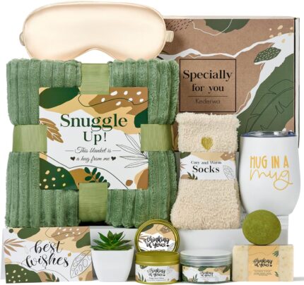 Self care gifts for women get well soon basket thinking of you gifts with tumbler and relaxing spa bathcomb for mom wife best friends.jpg