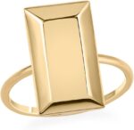Shop lc luxuro 10k yellow gold bar ring solid gold rings for women wedding gold jewelry birthday mothers day gifts for women 1.75 grams.jpg