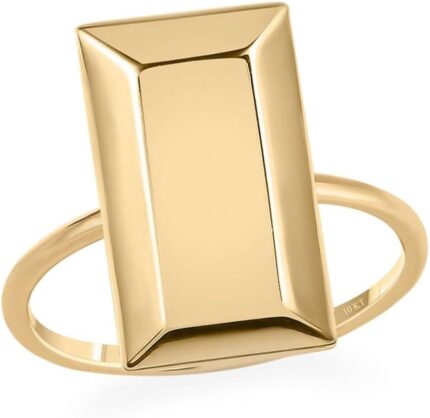 Shop lc luxuro 10k yellow gold bar ring solid gold rings for women wedding gold jewelry birthday mothers day gifts for women 1.75 grams.jpg