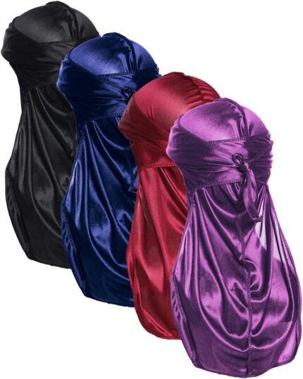 Silk durag for men waves silky extra long tail wide straps designer du rag do rags for waver.jpg