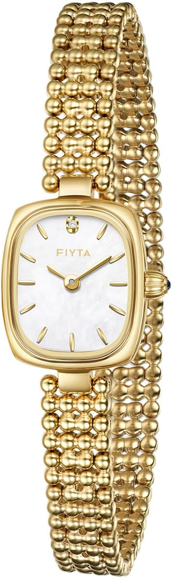 Small gold watch series womens watch diamond studded rectangular case adjustable stainless steel bracelet wrapped by stylish gift box elegant present watch for women.jpg
