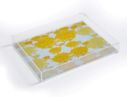 Society6 yellow sewzinski chrysanthemum acrylic tray 15 12 x 12.jpg
