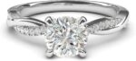 Solid 14k white gold 4 prong petite twisted vine 1.0 ct moissanite engagement ring promise bridal ring.jpg