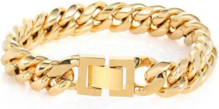 Solid 18k gold mens and womens bracelet miami cuban chain bracelet fashionable decoration valentines daybirthdaychristmas gift box.jpg