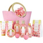 Spa luxetique spa gift set bath gift set for women 10 pcs rose bath set pink tote gift bag with shower gel bubble bath body lotion hand cream beauty gifts for women.jpg