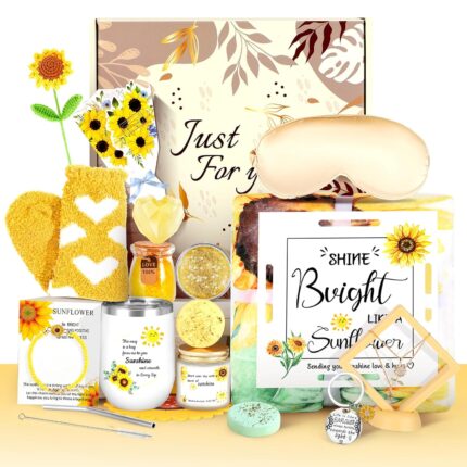 Sunflower gift get well soon gifts for women 18 pcs birthday gifts for womens self care gift set sending you sunshine care package relaxation spa basket for women her sister mom best friends.jpg