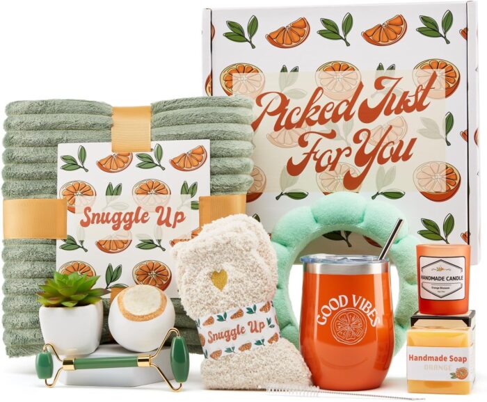 Sunnywise care package for women designed in usa self care gifts after surgery get well soon orange fruit themed thinking of you 12 oz good vibes tumbler.jpg