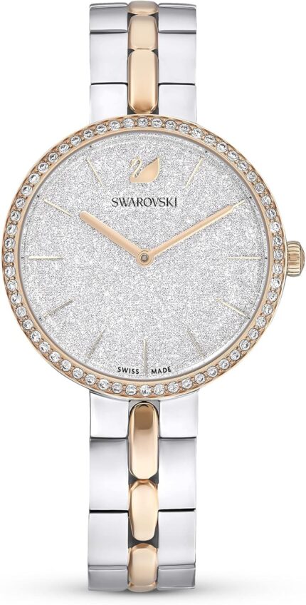 Swarovski cosmopolitan crystal watch clear crystals rose gold tone finish swiss made part of the cosmopolitan watch collection.jpg