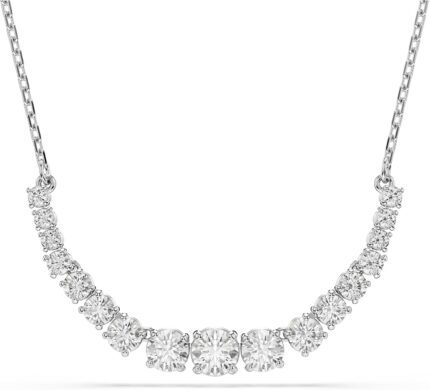 Swarovski matrix necklace gradient of round cuts clear rhodium finish.jpg