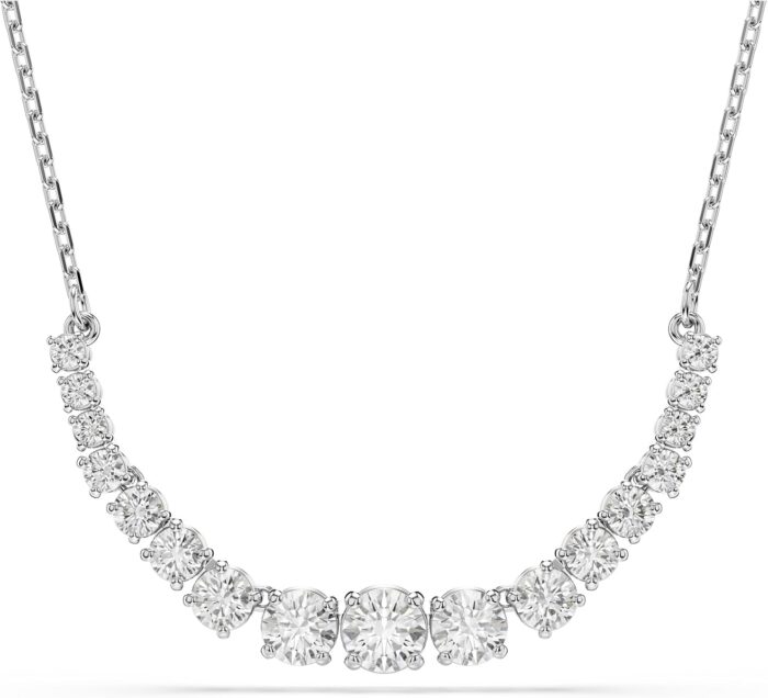 Swarovski matrix necklace gradient of round cuts clear rhodium finish.jpg