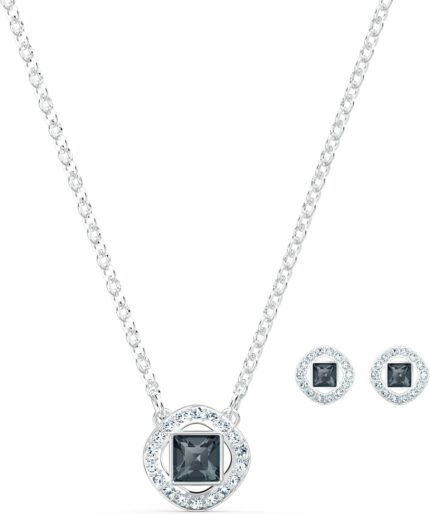 Swarovski necklace set with mixed metal finish chains clear and colored crystals an amazon exclusive.jpg