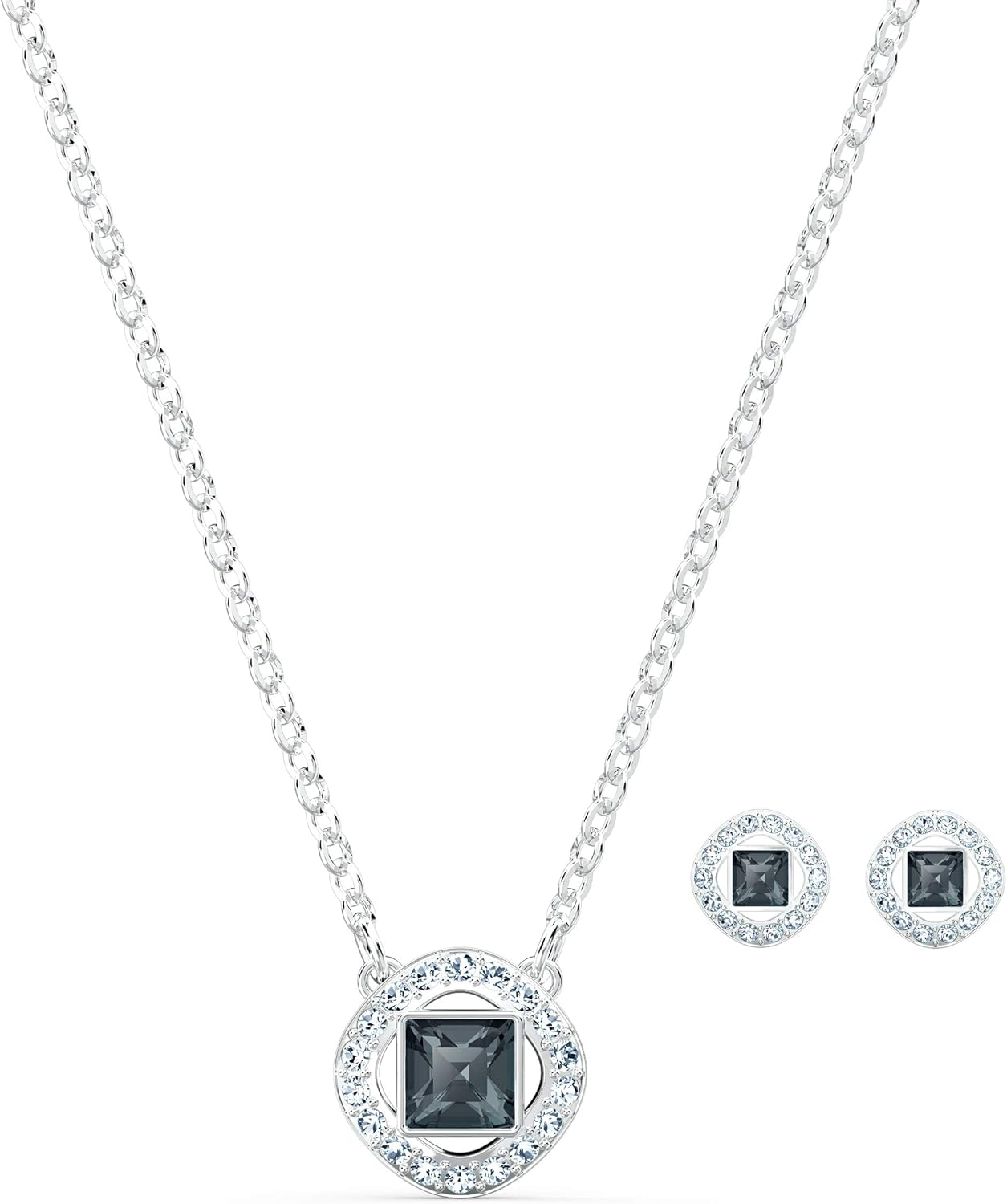 Swarovski necklace set with mixed metal finish chains clear and colored crystals an amazon exclusive.jpg