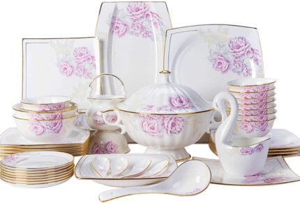 Temkin high end dinner setceramics dinnerware set 50 pieces gift box high end bone china dinner sets with tall feet soup pot and cereal bowl porcelain dishware set for wedding banquet.jpg