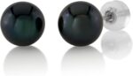 The pearl source black japanese akoya real pearl earrings for women 14k gold stud earrings hypoallergenic earrings with genuine cultured pearls pearl gifts for anniversary.jpg