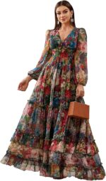 Toleen summer casual dresses for women 2024 spring fashion boho v neck long sleeve ruffle floral print elegant maxi dress.jpg