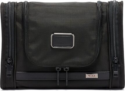 Tumi alpha hanging travel kit toiletries travel bag cosmetics organizer travel essentials bag with hooks pockets black.jpg