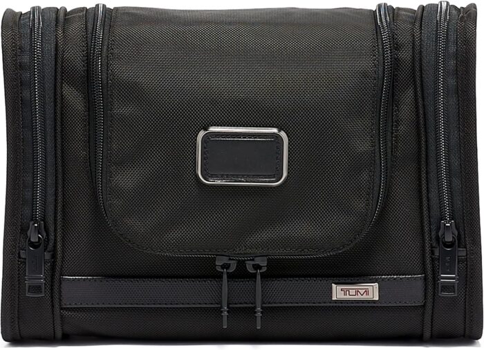 Tumi alpha hanging travel kit toiletries travel bag cosmetics organizer travel essentials bag with hooks pockets black.jpg