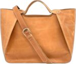 Tannery genuine full grain leather shoulder tote bag for women large handbag ladies purse adjustable strap satchel travel bag.jpg