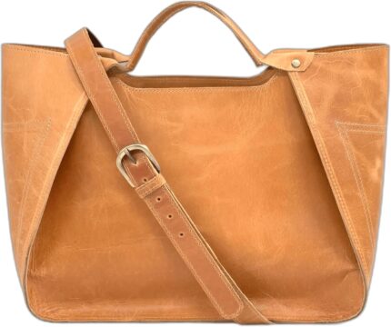 Tannery genuine full grain leather shoulder tote bag for women large handbag ladies purse adjustable strap satchel travel bag.jpg