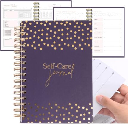 The daily self care journal for women 2025 5.75x8 wellness journal with prompts for happiness mindfulness productivity personal growth reduce stress boost mental health and improve well being plum.jpg