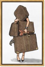 The oliver gal artist co. fashion and glam framed wall art canvas prints bags orange travel essentials home decor 36 in x 54 in brown white.jpg