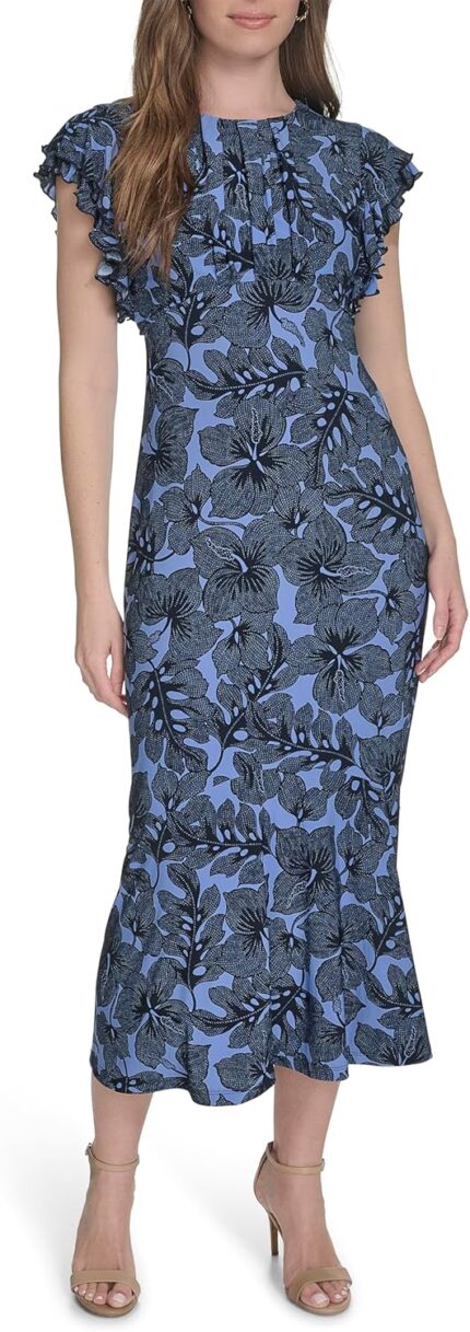 Tommy hilfiger womens flutter sleeves jersey midi dress.jpg