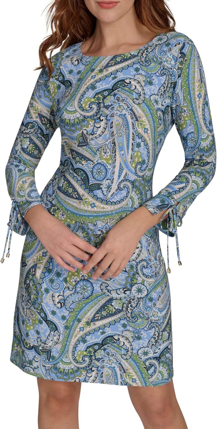 Tommy hilfiger womens long sleeve round neck shift dress.jpg